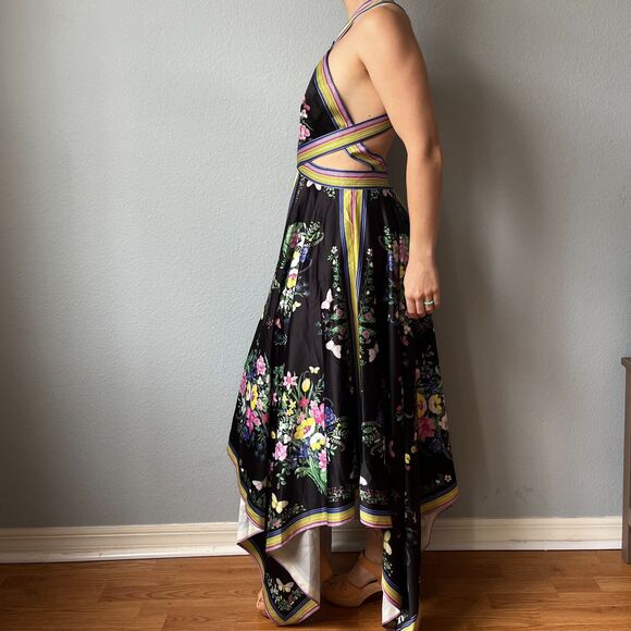 Asos Handkerchief Floral Halter Midi Dress Size 6 - Picture 5 of 9